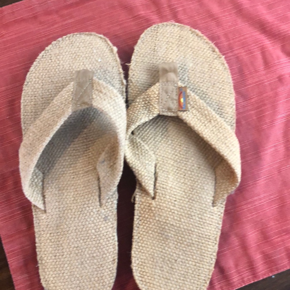 Rainbow flip flops